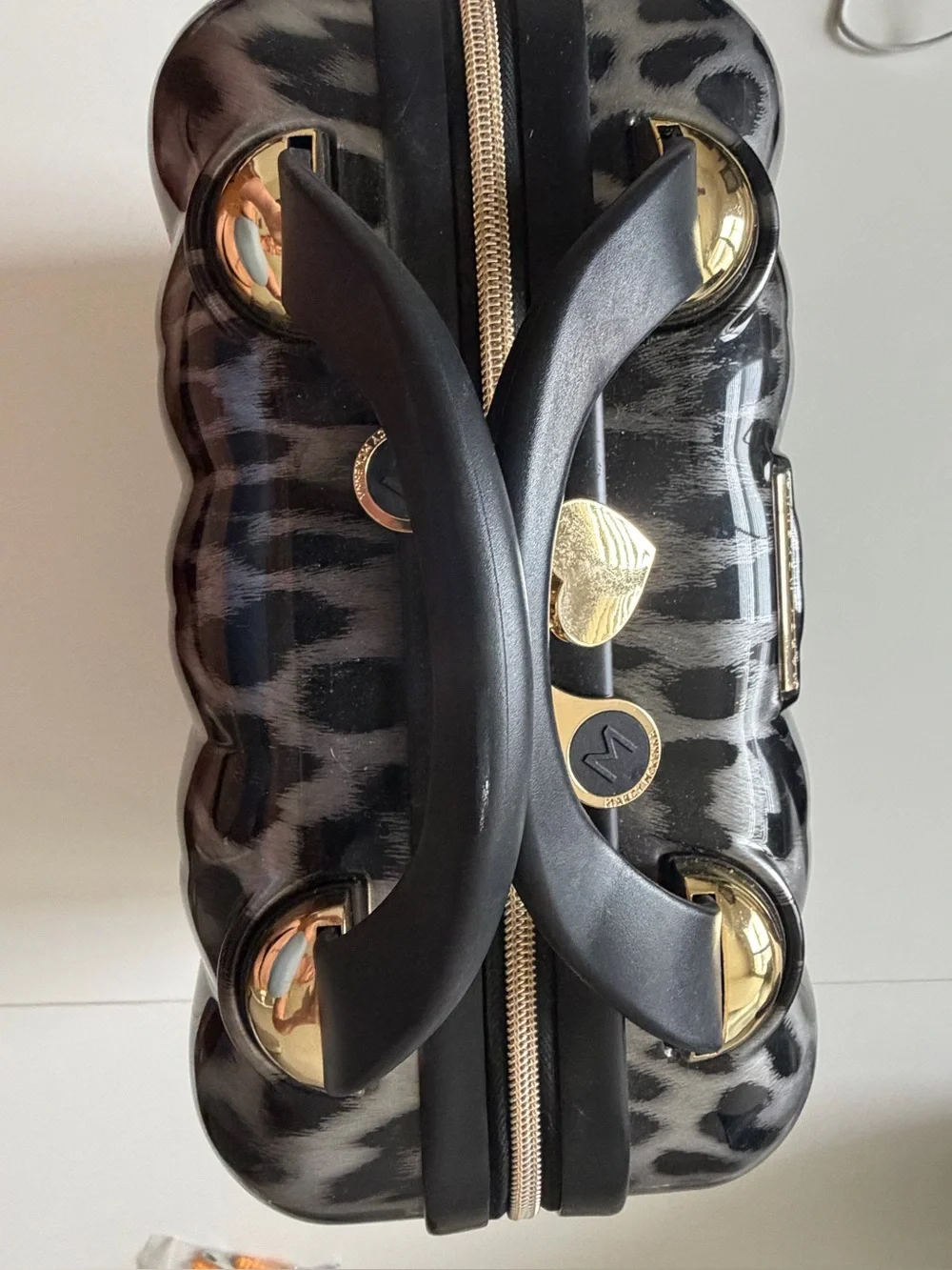 Marcy McKenna 2-in-1 Essential Milan Hardside Beauty Case Leopard NWOT